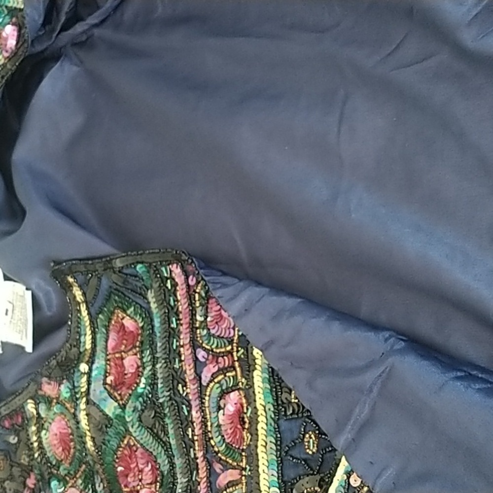 Papell Boutique Evening Beaded Sequins Jacket Vintage S - Picture 10 of 12